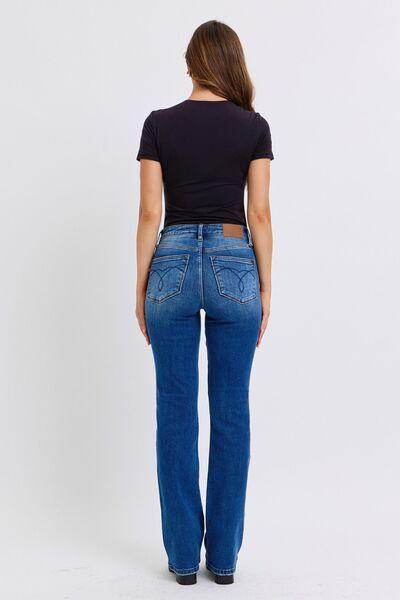 Judy Blue Full Size Run Mid-Rise Bootcut Jeans Thermal Lining - Selvanelle