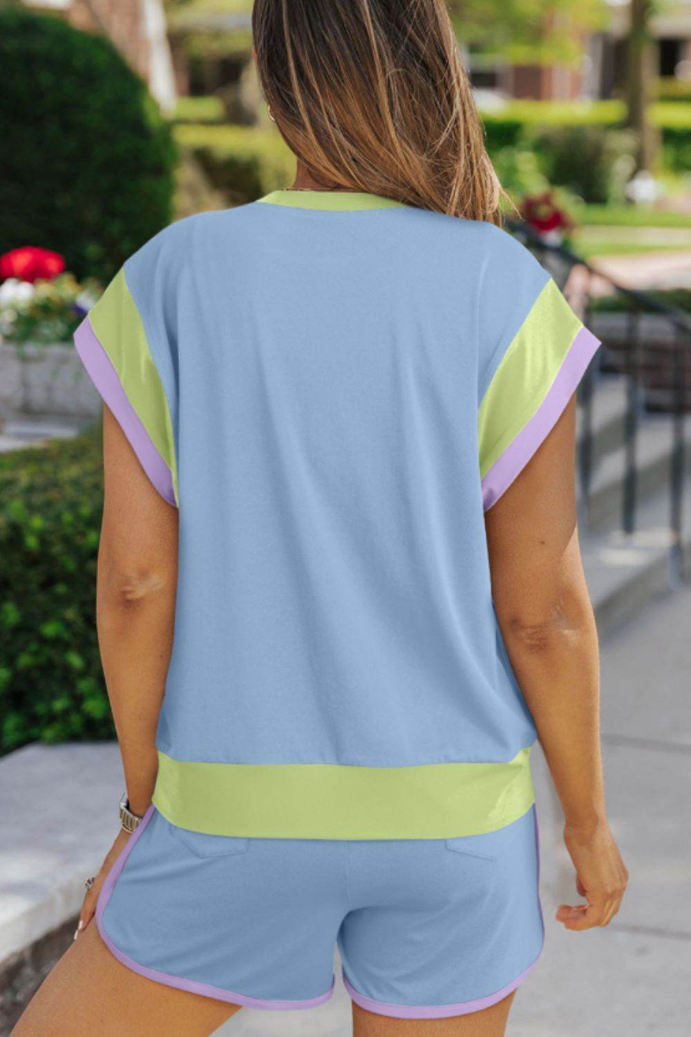 HAPPY EASTER Sequin Round Neck Top and Short Set - Selvanelle