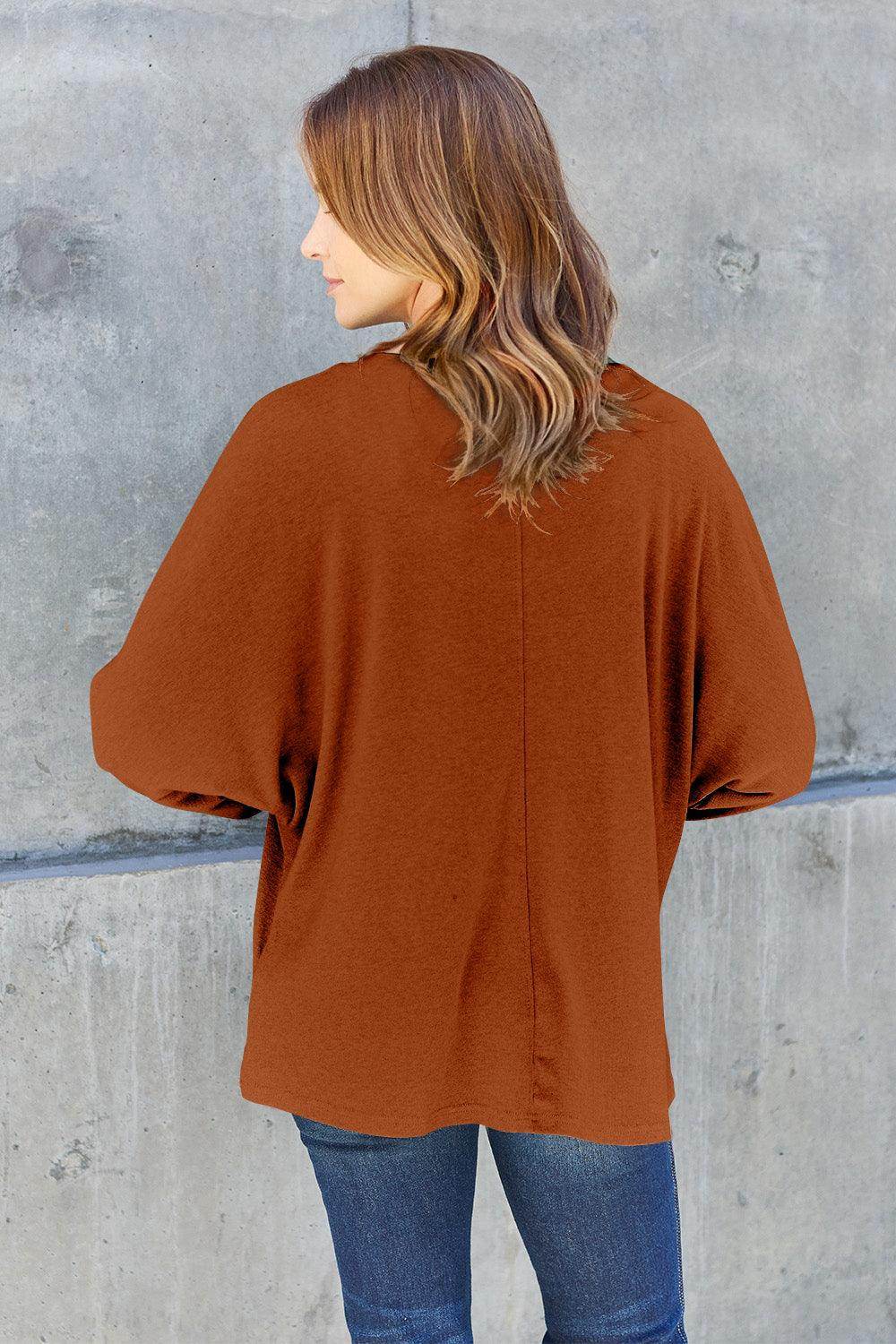 Double Take Full Size Round Neck Long Sleeve T-Shirt for Women - Selvanelle