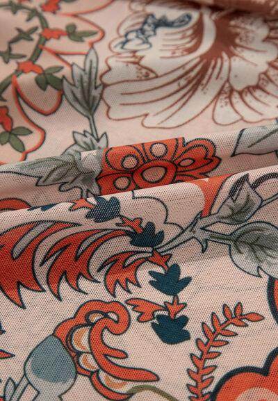 Floral V-Neck Flare Sleeve Blouse for Women Casual Style - Selvanelle