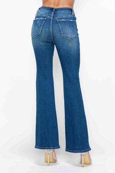 Bytos Full Size High Rise Bootcut Jeans With Pockets - Selvanelle