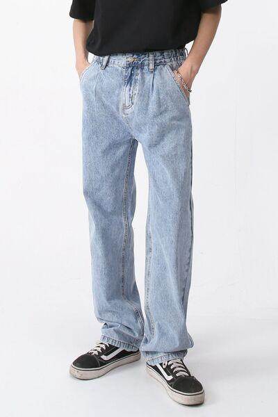 Mid Rise Baggy Jeans with Pockets for Comfortable Style - Selvanelle