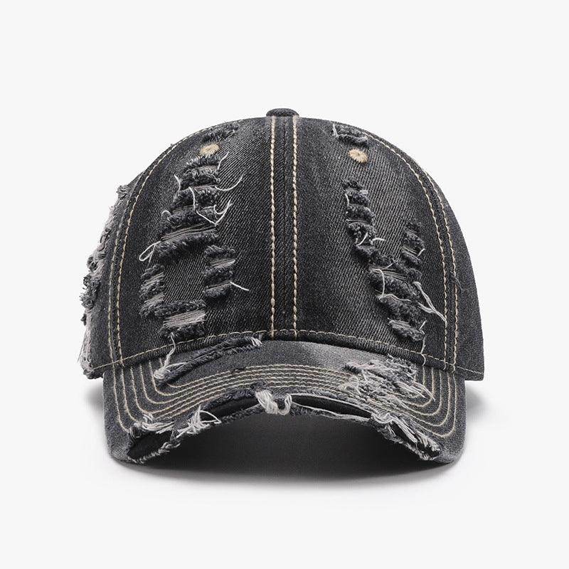 Distressed Adjustable Cotton Baseball Cap for Everyday Wear - Selvanelle