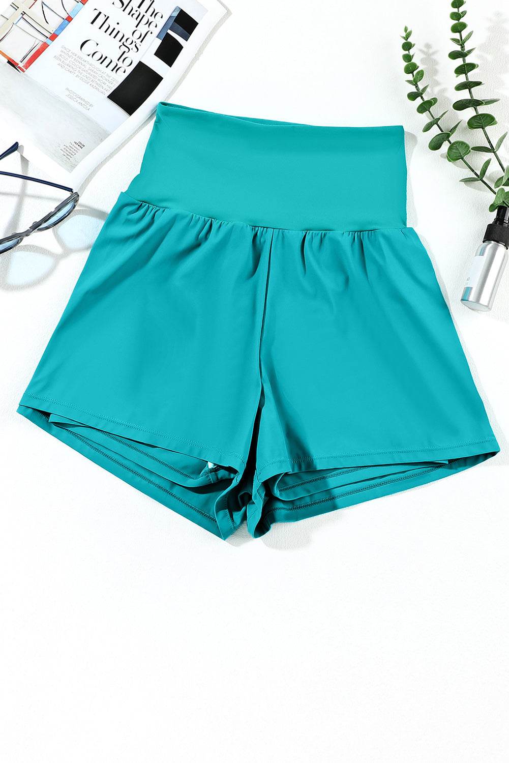 Pocketed High Waist Swim Shorts - Selvanelle