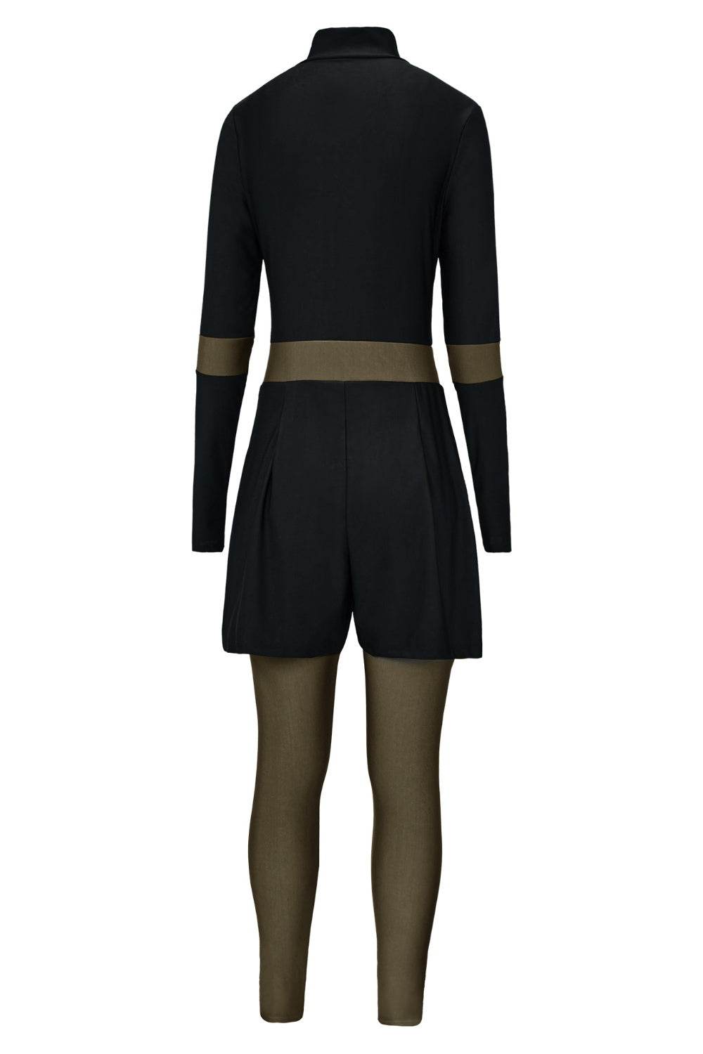 Zip Up Long Sleeve One-Piece Swimwear - Selvanelle