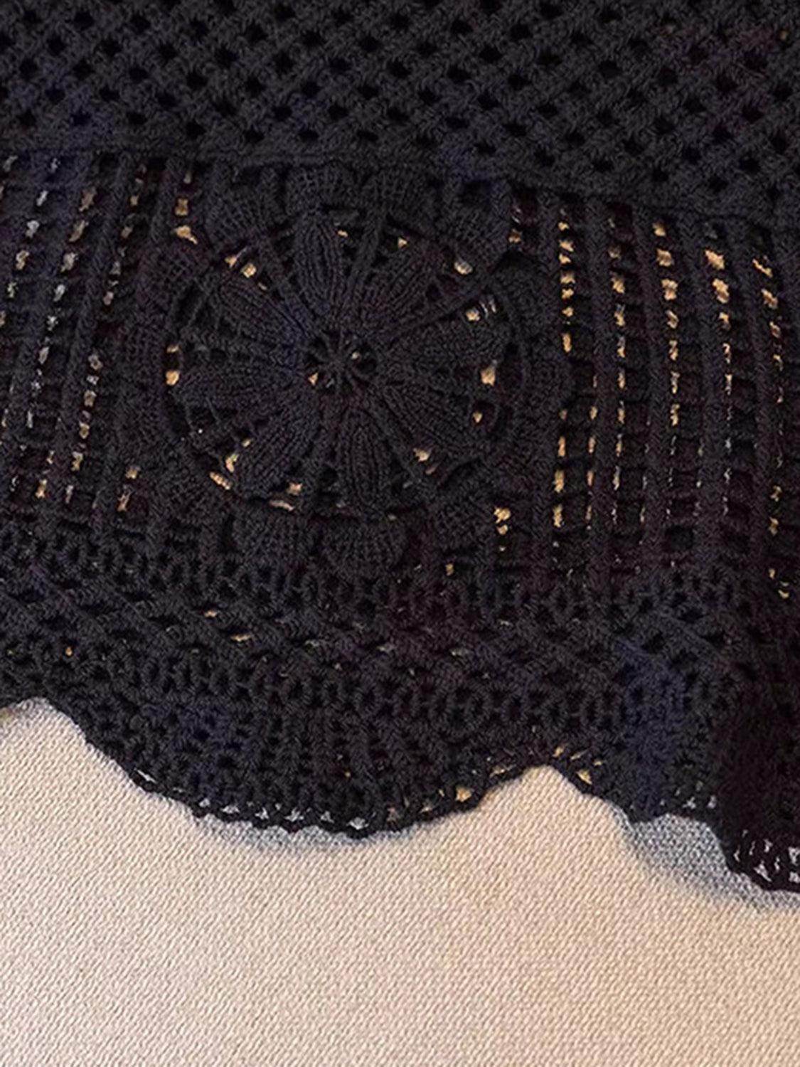 Openwork Scoop Neck Tank for Women in Sheer Cotton Style - Selvanelle