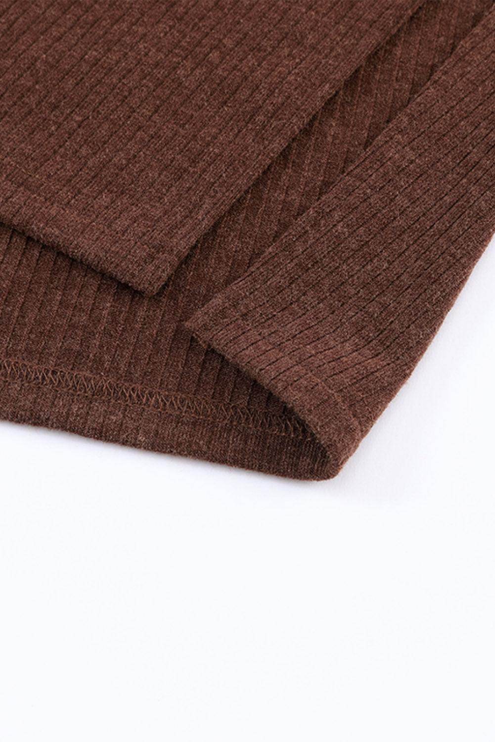 Mock Neck Long Sleeve Top and Slit Skirt Set for Women - Selvanelle