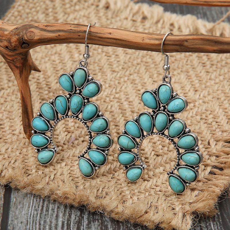 Stunning Artificial Turquoise Drop Earrings for Women - Selvanelle