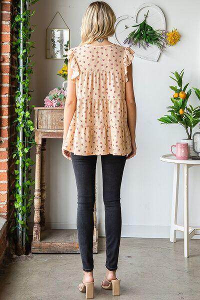 Heimish Full Size Butterfly Short Sleeve Floral Top Plus Size - Selvanelle