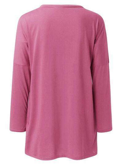 Full Size Round Neck Long Sleeve T-Shirt for Women - Selvanelle