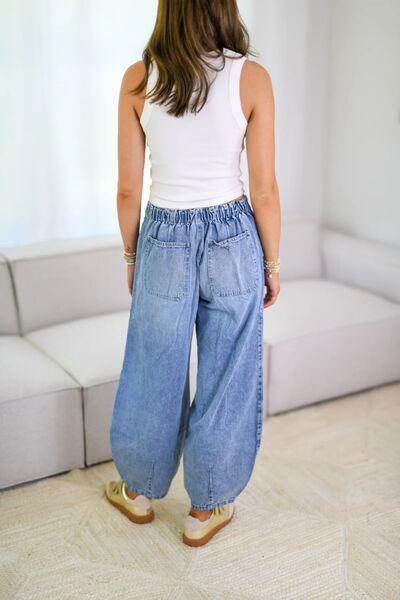 Drawstring Jeans with Pockets for Stylish Comfort - Selvanelle