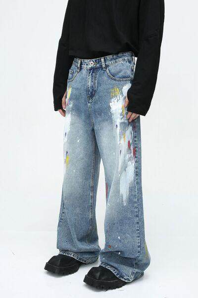 Painting Jeans with Pockets for Artistic Casual Style - Selvanelle
