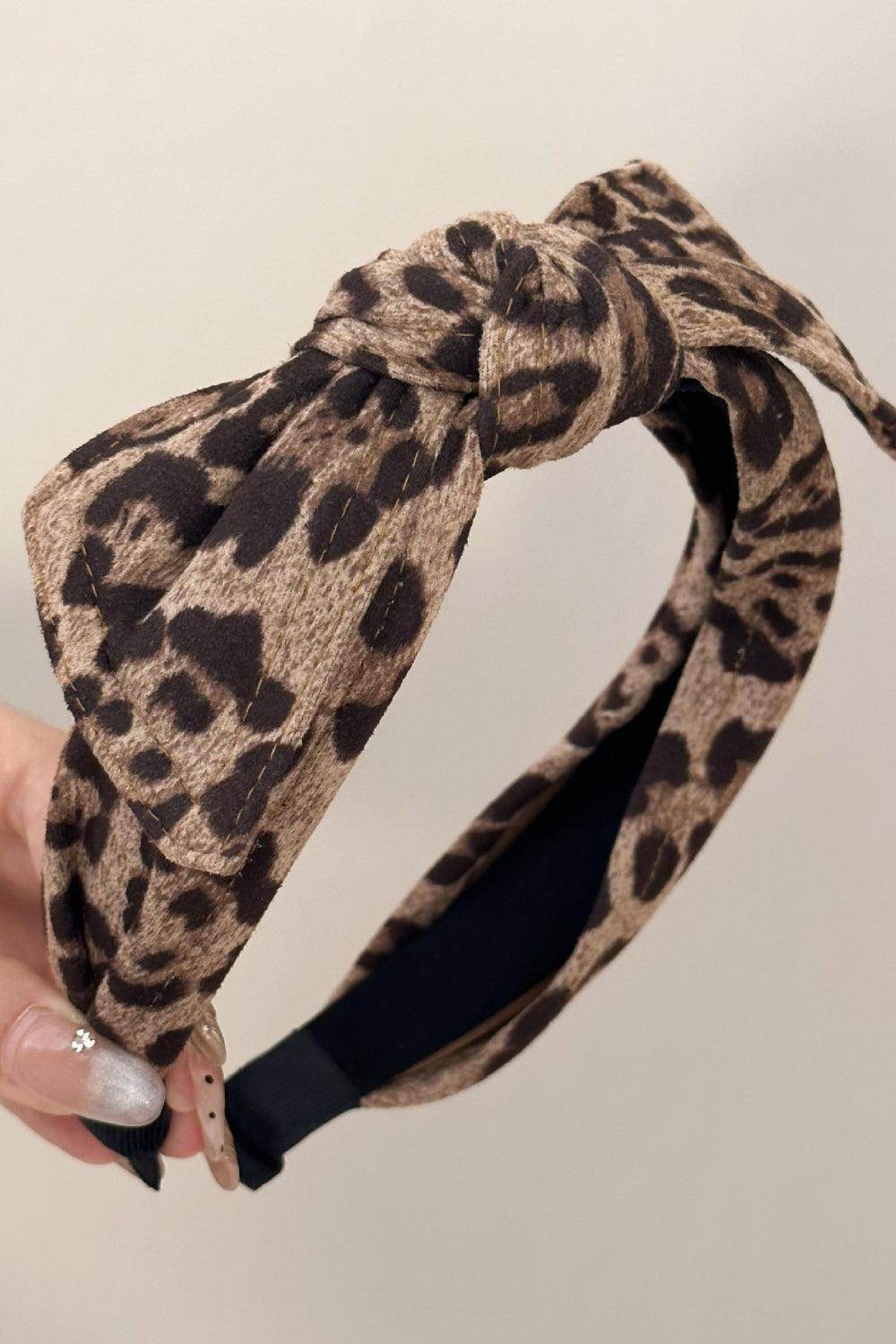 Leopard Polyester Wide Headband for Fashionable Styling - Selvanelle