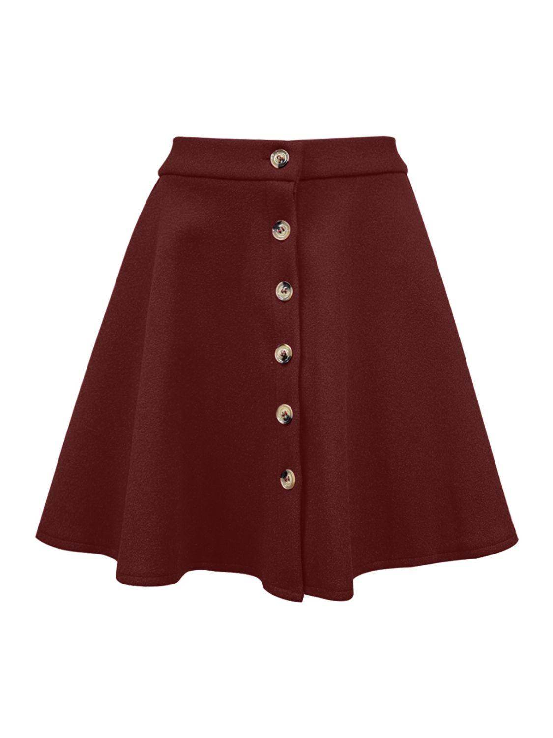 Buttoned Corduroy Mini Skirt for Stylish Everyday Wear - Selvanelle