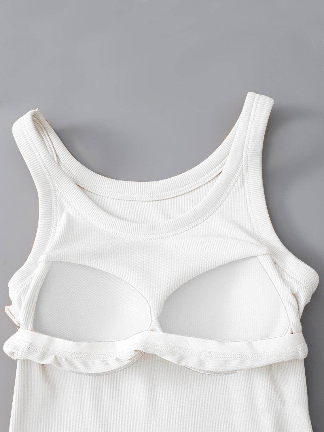 Round Neck Tank with Bra for Everyday Comfort Wear - Selvanelle