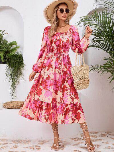 Stylish Printed Long Sleeve Midi Dress for All Occasions - Selvanelle