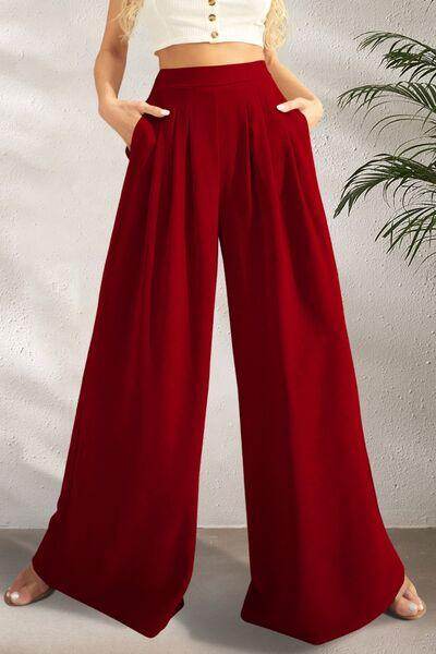 FAM-FAM High Waist Wide Leg Pants for Stylish Comfort - Selvanelle