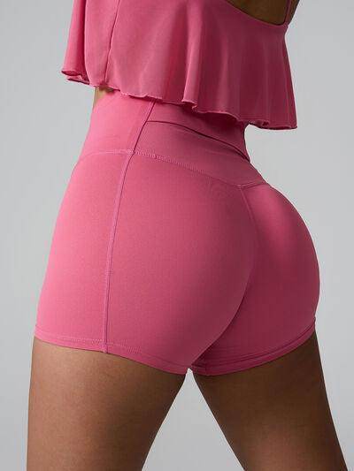 High Waist Active Shorts with Pockets for Women - Selvanelle
