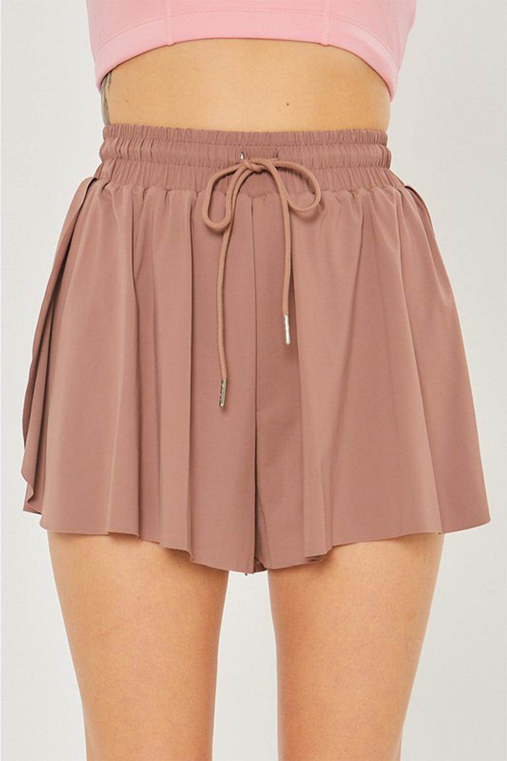 Love Tree Two In One Drawstring Active Shorts for Women - Selvanelle