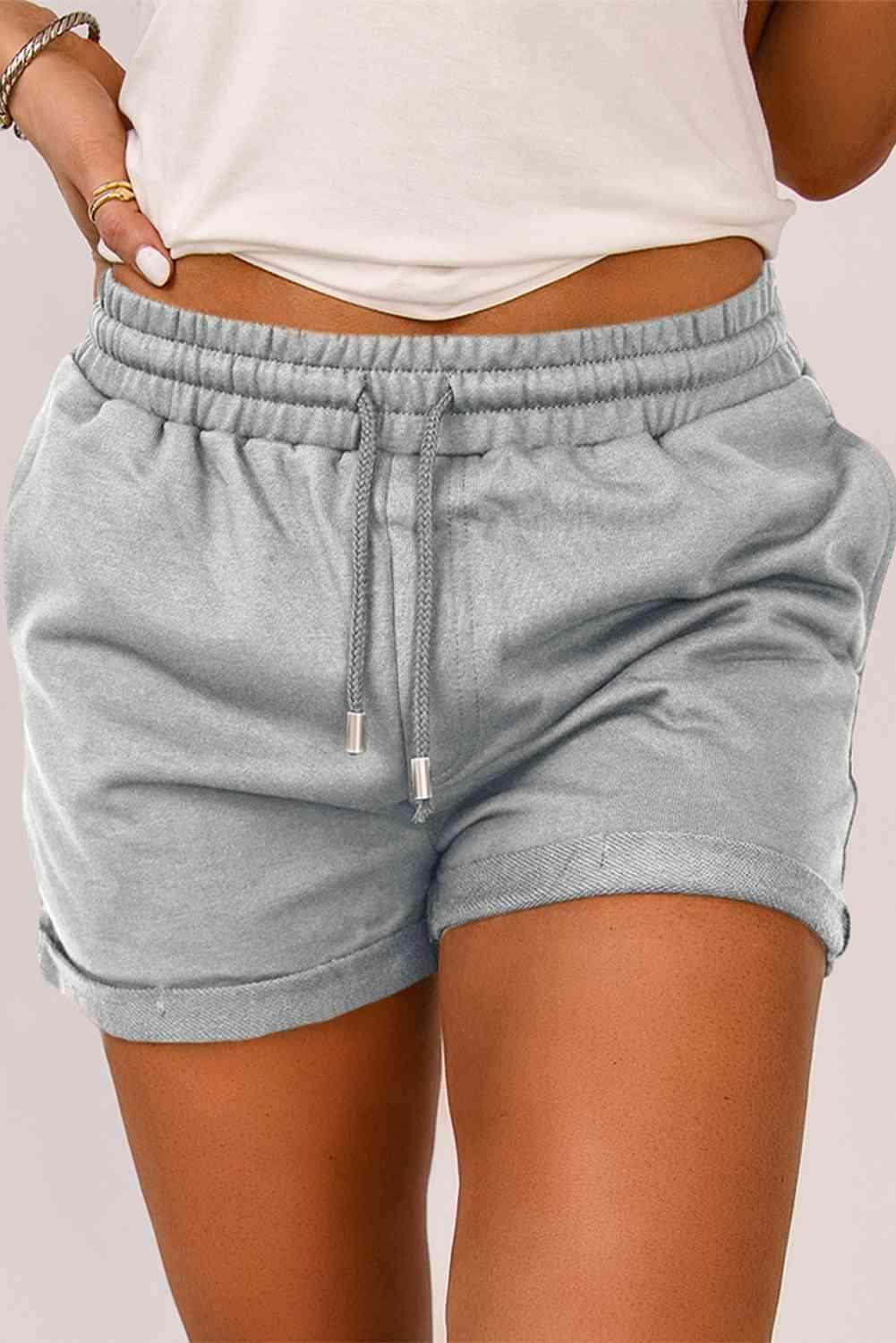 Comfortable Drawstring Waist Cuffed Shorts for Casual Wear - Selvanelle