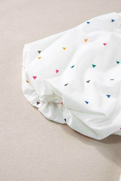 Printed V-Neck Puff Sleeve Top for Effortless Style - Selvanelle