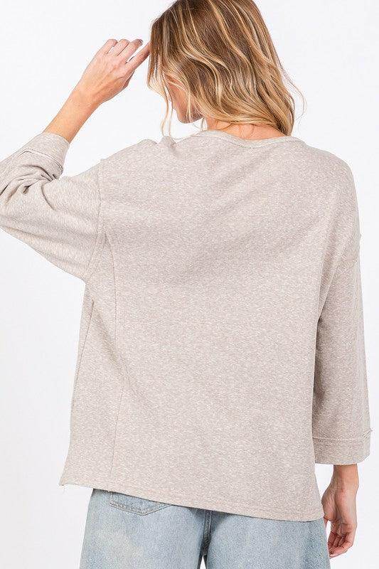 SAGE + FIG Floral Peace Patch Round Neck Top for Women - Selvanelle