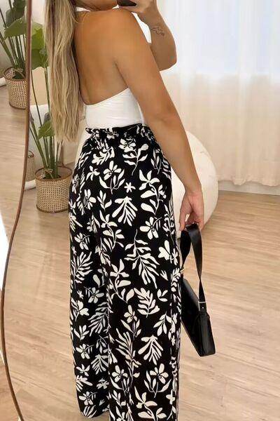 Full Size Printed High Waist Wide Leg Pants for Women - Selvanelle