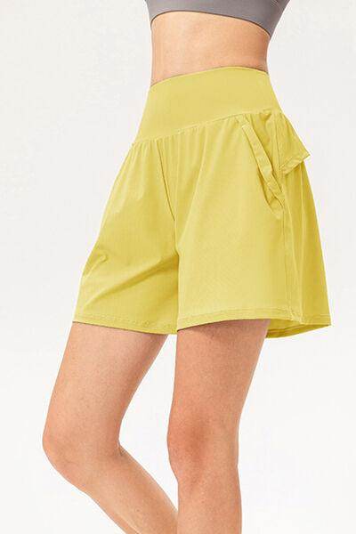 Pocketed Elastic Waist Active Shorts for Comfort and Style - Selvanelle