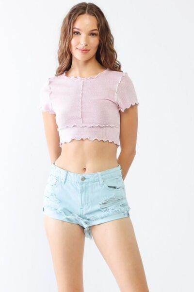 LITZ LA Distressed Ripped Denim Shorts for Trendy Summer Style - Selvanelle