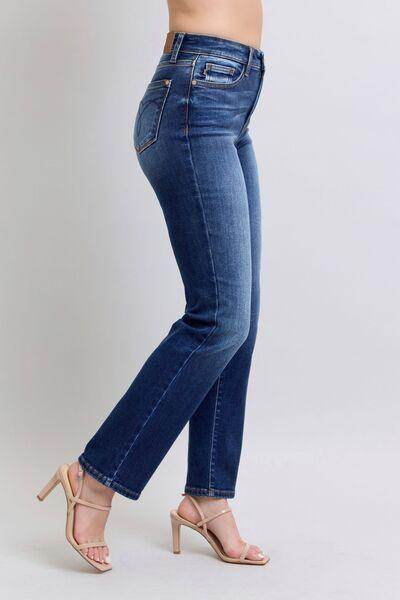 Judy Blue Full Size Washed Straight Leg Jeans with Pockets - Selvanelle