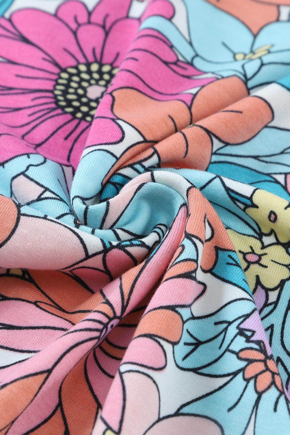 Floral Round Neck Sleeveless Dress for Summer Vacations - Selvanelle