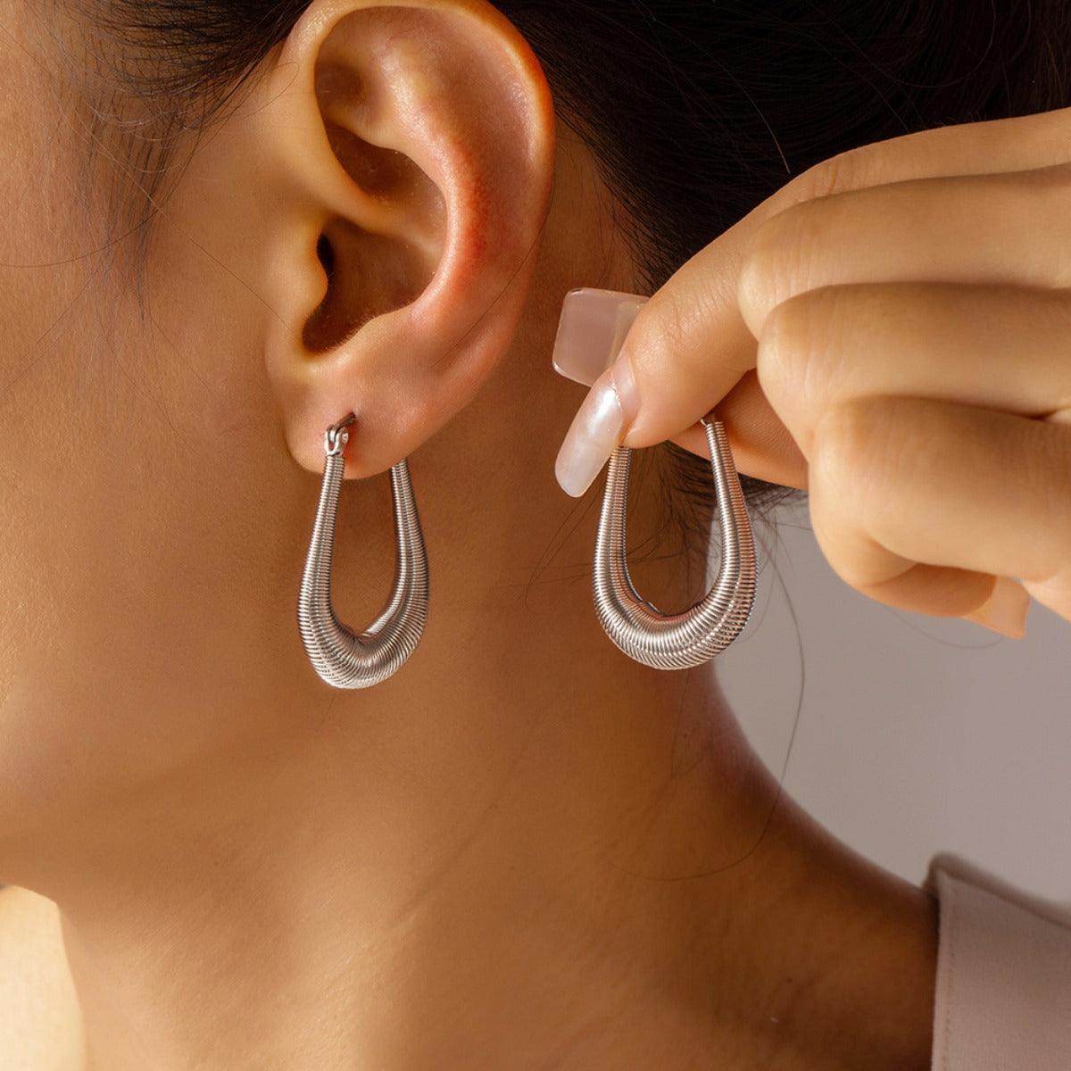 Titanium Steel U Shape Earrings for Elegant Everyday Wear - Selvanelle