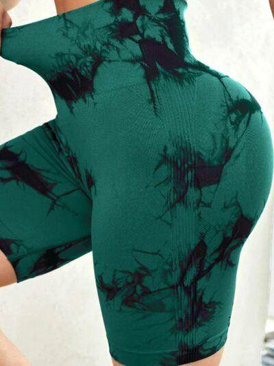 Tie-Dye High Waist Active Shorts for Women Workout Gear - Selvanelle