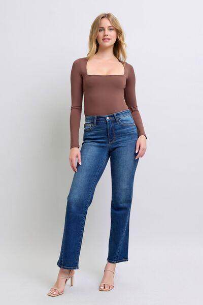 Judy Blue Full Size Side Seam Detail Straight Jeans - Selvanelle