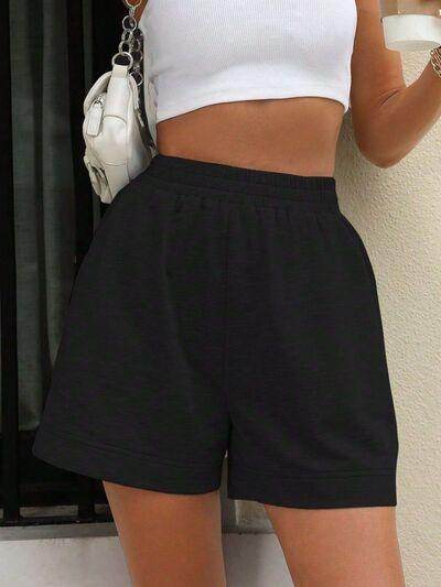 Comfortable Elastic Waist Shorts with Pockets for Women - Selvanelle
