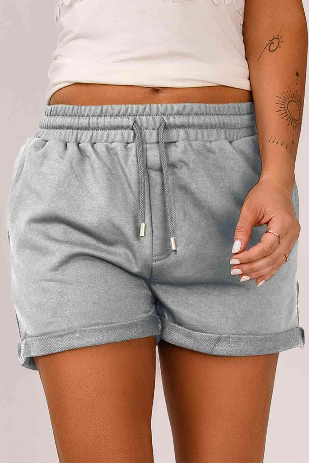 Comfortable Drawstring Waist Cuffed Shorts for Casual Wear - Selvanelle