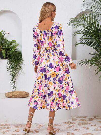 Stylish Printed Long Sleeve Midi Dress for All Occasions - Selvanelle