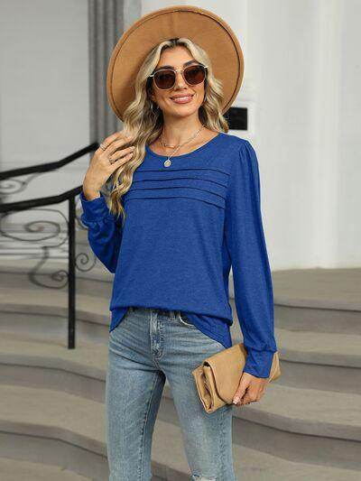 Round Neck Long Sleeve T-Shirt for Women in Various Sizes - Selvanelle