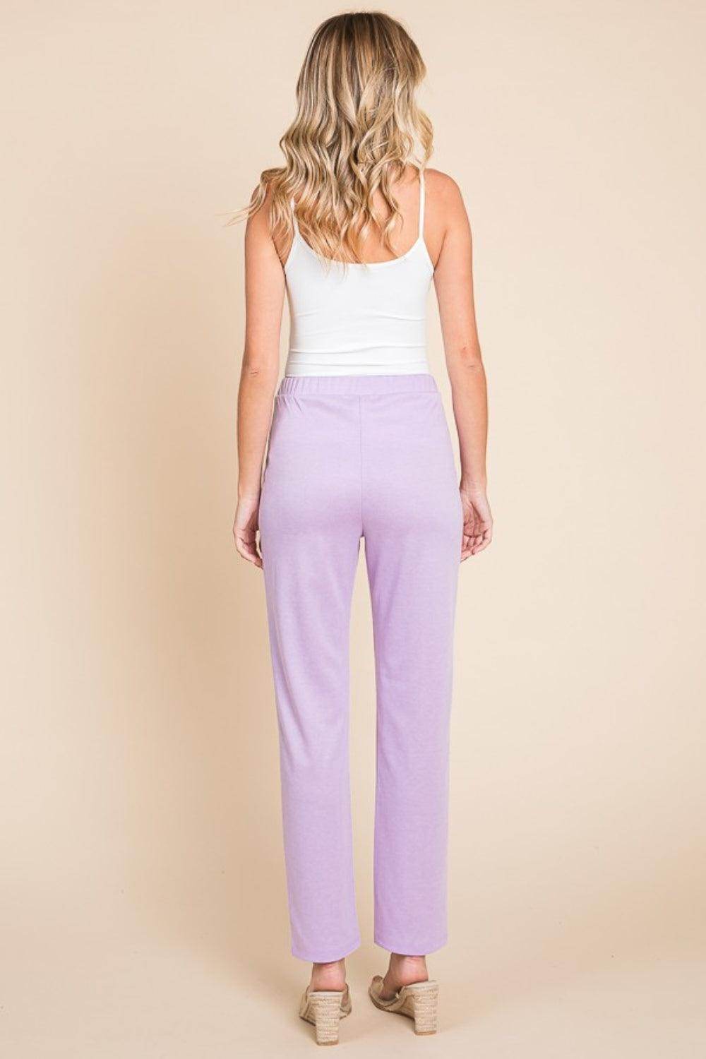 Culture Code Full Size Pin Tuck Detail Slim Pants for Style - Selvanelle