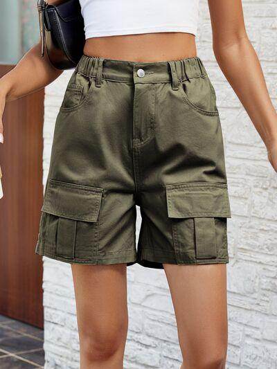 Stylish Pocketed High Waist Denim Shorts for Women - Selvanelle