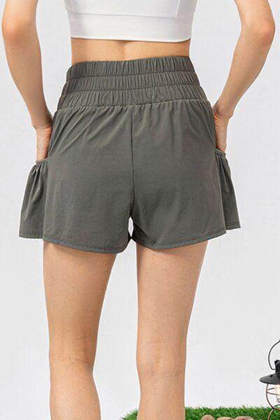 Elastic Waist Pocketed Active Shorts for Ultimate Comfort - Selvanelle