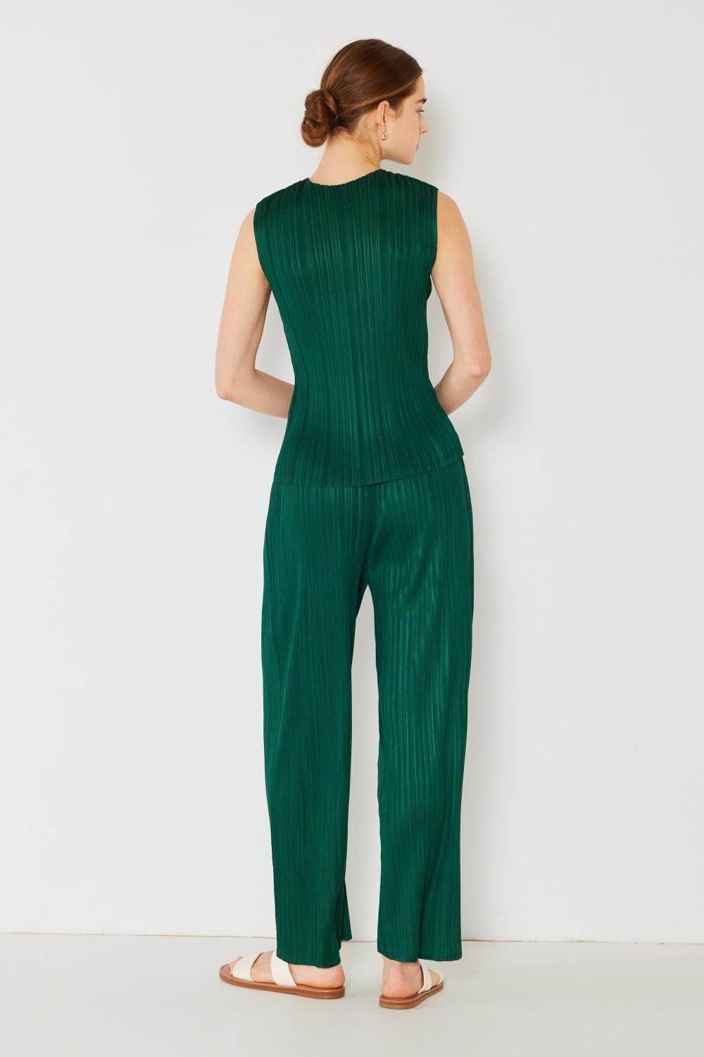 Marina West Swim Pleated Elastic-Waist Straight Pants for Women - Selvanelle