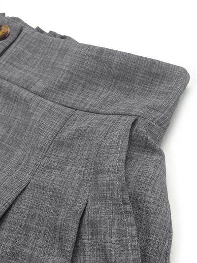 Perfee Frill Shorts with Pockets for Women Stylish Comfort - Selvanelle