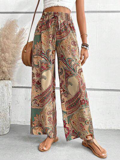 Printed Wide Leg Pants for Stylish Comfort and Fit - Selvanelle
