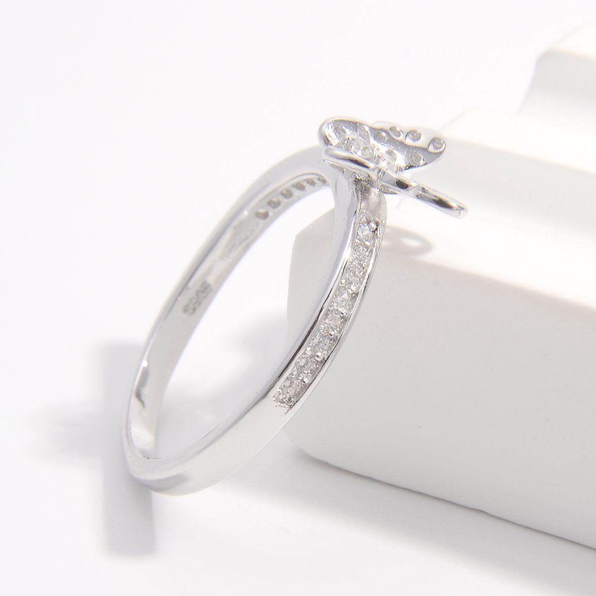 925 Sterling Silver Inlaid Zircon Butterfly Ring for Women - Selvanelle