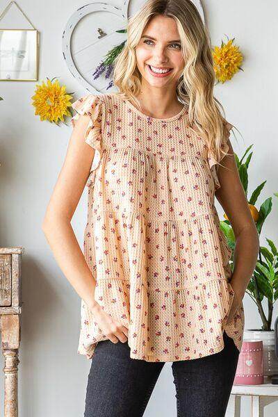 Heimish Full Size Butterfly Short Sleeve Floral Top Plus Size - Selvanelle