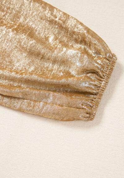 Tied Peplum Three-Quarter Sleeve Blouse for Women - Selvanelle