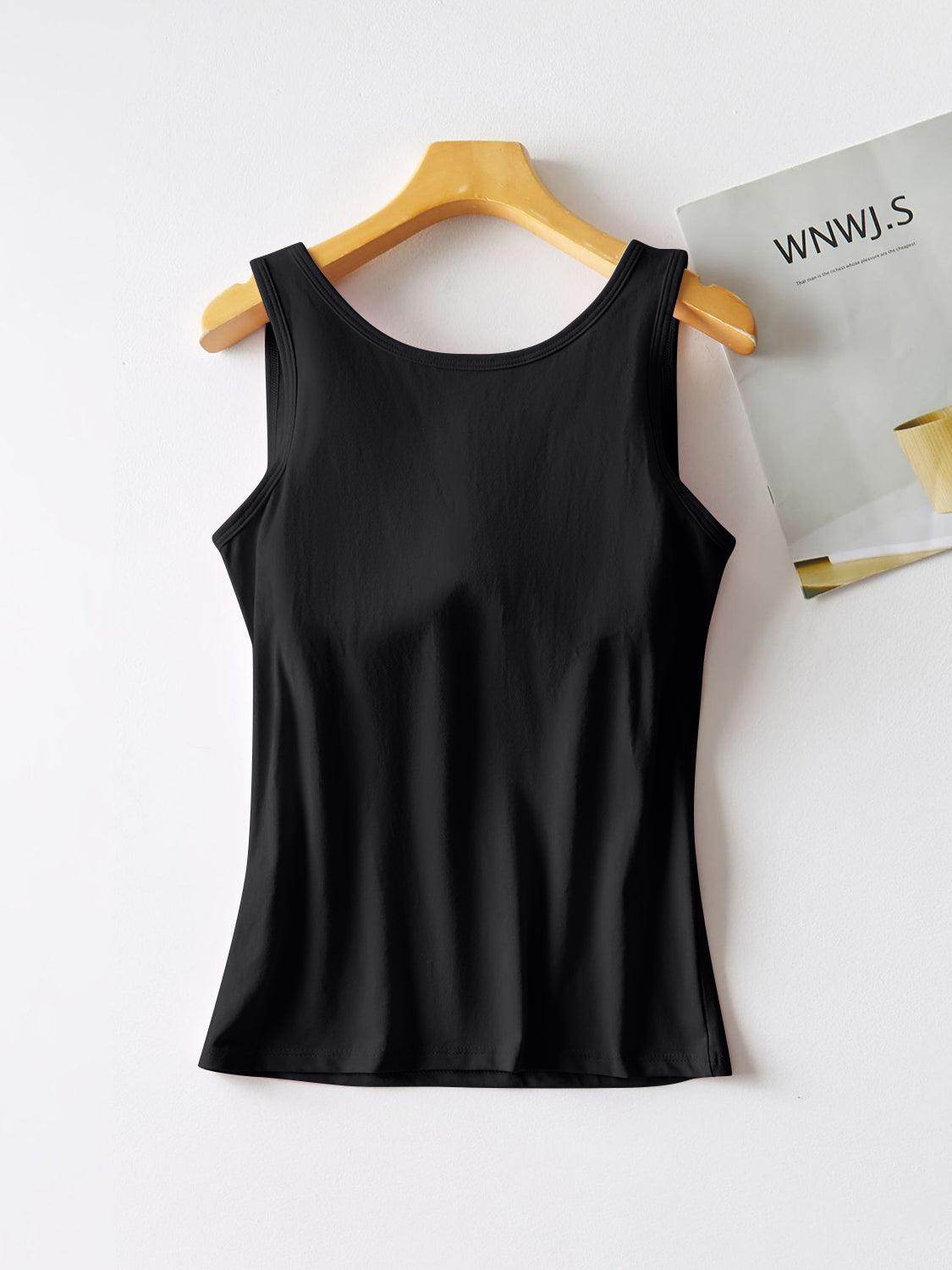 Round Neck Tank with Bra for Comfortable Everyday Wear - Selvanelle