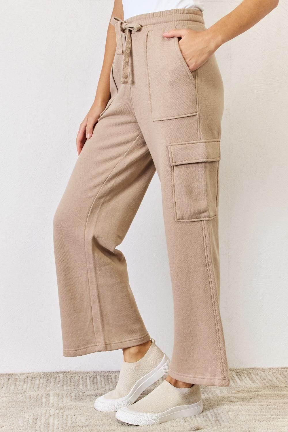 RISEN High Waist Cargo Wide Leg Pants for Women Fashion - Selvanelle