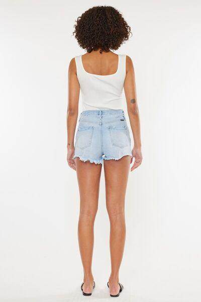 Kancan Distressed Button Fly Denim Shorts for Women - Selvanelle